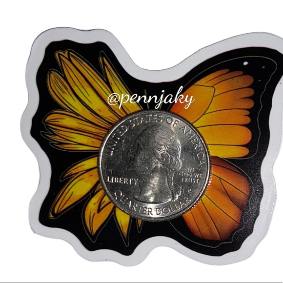 SUNFLOWER butterfly lovers sticker for water bottles laptops cards crafts laptop - Picture 2 of 2